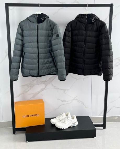 Monc Puffer Coat- Black/Grey