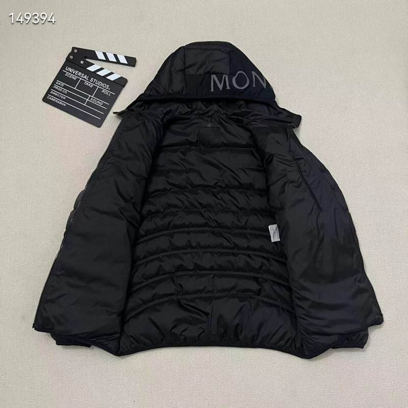 Monc Puffer Coat- Black/Grey